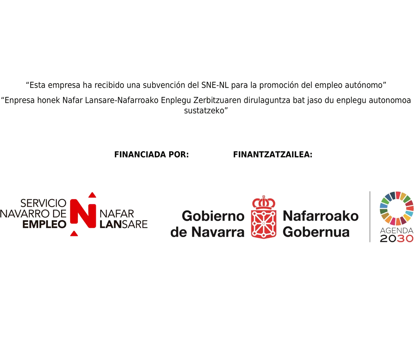 Cartel de financiación 2026 — Subvención del SNE-NL para la promoción del empleo autónomo